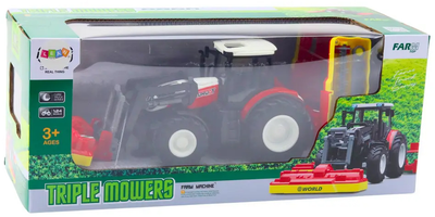 Traktor rolniczy zdalnie sterowany Lean Toys z kosiarkami do trawy 2.4G (21204) (5905991036999)