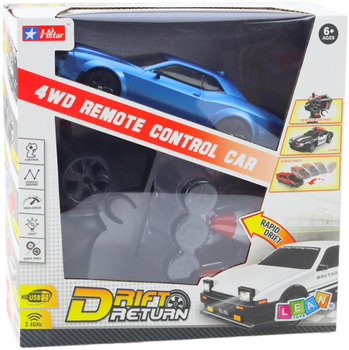 Auto zdalnie sterowane Lean Toys Drift Return 4WD Niebieskie (22684) (5905991050339)