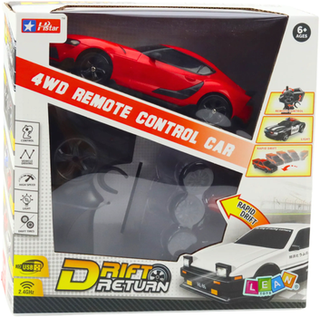 Auto zdalnie sterowane Lean Toys Drift Return 4WD Czerwone (22685) (5905991050346)
