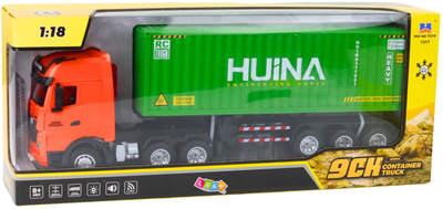 Ciężarówka zdalnie sterowana Huina Toys z przyczepą 1:18 Zielona (22738) (5905991050872)