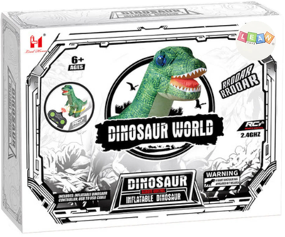 Dinozaur dmuchany zdalnie sterowany Lean Toys Dinosaur World Zielony 130x190 cm (24392) (5905991055204)
