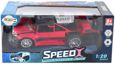 Auto zdalnie sterowane Lean Toys ze światłami i efektem dymu 1:20 Czerwone (24764) (5905991058144)