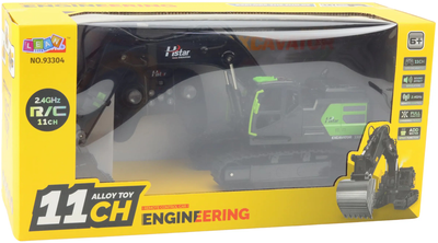 Koparka gąsienicowa zdalnie sterowana Lean Toys 2.4G 11CH Czarna (22900) (5905991052494)