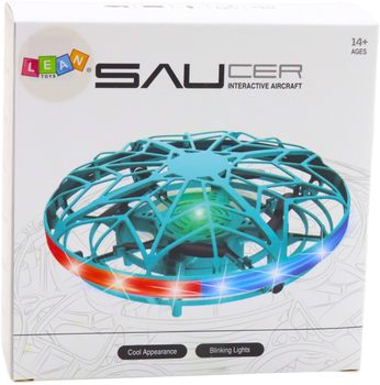 Дрон на радиоуправлении Lean Toys UFO LED Бирюзовый (24721) (5905991057710)