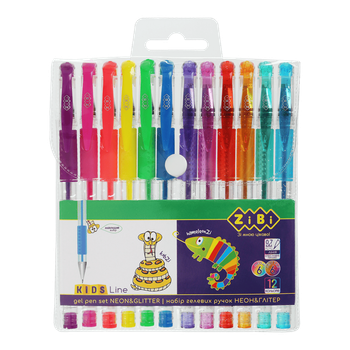 Набор гелевых ручек Zibi Neon + Glitter 0,7 мм 12 цветов (ZB.2204-99)