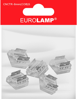 Конектор прямий EUROLAMP LED COB стрічки 8мм IP20 0-36V 5A 5 шт