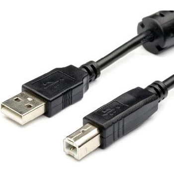 Кабель Atcom USB - USB Type-B V 2.0 (M/M), 1.5 м, феррит, черный (5474)