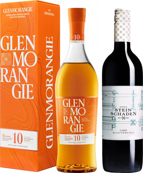 Виски Glenmorangie Original 10 лет выдержки 0.7 л 40% в подарочной упаковке + Вино STEIN SCHADEN Blaufrankisch сухое красное 0.75 л 13.5% (5010494560282+9006097000108)