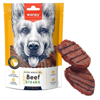 Лакомство для собак Wanpy Grilled Beef Steak стейк гриль говядина курица 100 г (6927749830214)