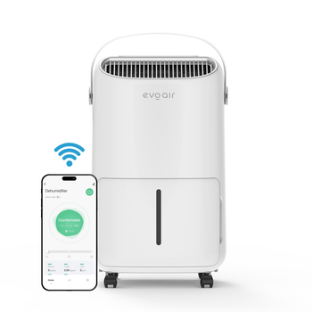 Осушувач повітря EvoAir NovaDry 16 Smart 16л/24год датчик вологості іонізація УФ-лампа сушіння білизни резервуар 2,5л автоматичне відключення кремовий ремінець