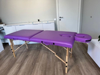 Массажный стол, кушетка Relax 2секции ширина 60см+подголовник фиолетовый