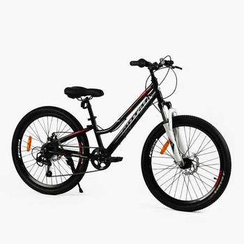 Велосипед Спортивний Corso OPTIMA 24" дюйми TM-24114-1 рама алюмінієва 11" обладнання Shimano RevoShift 7 швидкостей
