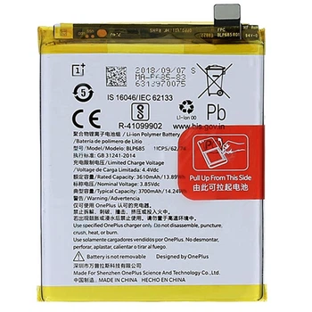 Акумулятор для OnePlus 6T BLP685, Oneplus 7 GM1903 A6010 A6013 3700 mAh Original PRC Китай (71161818)