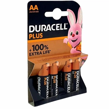 Набор 4шт. Батарейки Duracell Plus LR6 MN1500 AA Дюрасел (пальчиковые АА) Бельгия