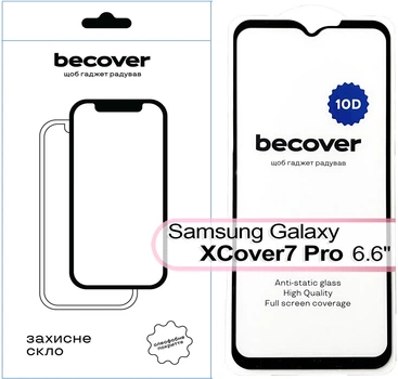Защитное стекло для смартфона Samsung Galaxy XCover7 Pro SM-G766B 10D BeCover Black (BC_713554)