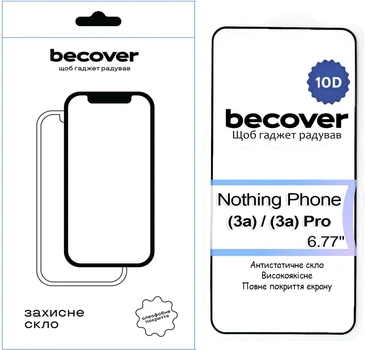 Защитное стекло BeCover для смартфона Nothing Phone (3a)/(3a) Pro 10D Black (BC_713577)