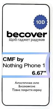 Защитное стекло BeCover для смартфона CMF by Nothing Phone 1 10D Black (BC_713571)