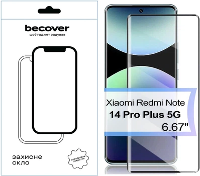 Захисне скло EDGE BeCover для Xiaomi Redmi Note 14 Pro Plus 5G Black (BC_713580)
