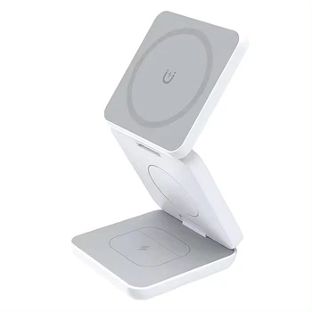 Бездротовий зарядний пристрій 3в1 YIKD (MagSafe) - Білий, Без кейсу