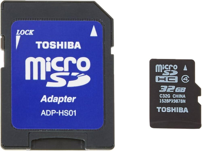 Карта пам'яті Toshiba 32GB Class 4 + SD Adapter (SD-C32GJ(BL5A)