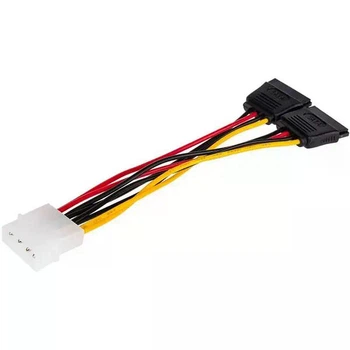 Кабель Molex to 2x Sata Black/Red/Yellow