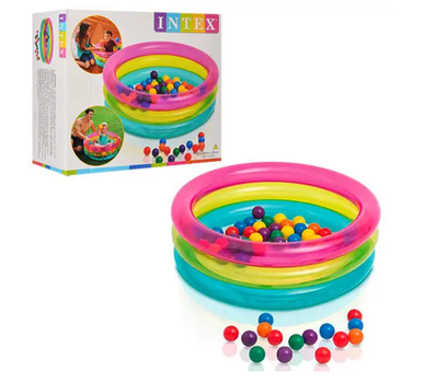 Дитячий надувний басейн із кульками Intex арт 48674 р 86*25 см