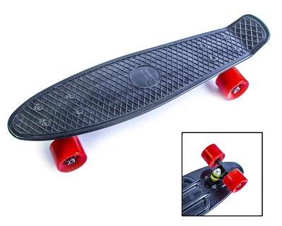 Пенни борд Black Penny Board. Черный, на МАТОВЫХ колесах
