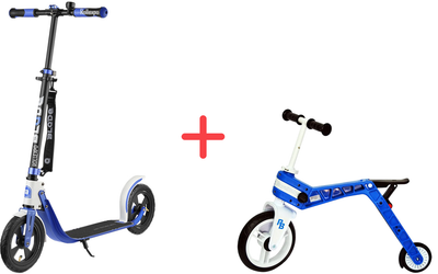 Самокат Blade Sport Air Cross 230 Black/blue (6956020000000)+ Беговел-самокат Real Baby DSP-05 Blue в подарок!