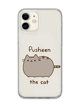Прозрачный чехол на iPhone 12 mini Пушин котик (принт 412)