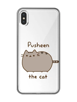 Прозрачный чехол на iPhone XS Max Пушин котик (принт 412)