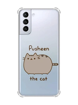 Чехол с утолщёнными углами на Samsung Galaxy S21 (G991) Пушин котик (принт 412)