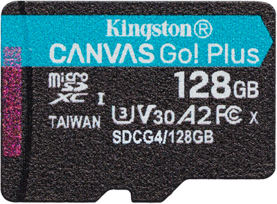 Карта пам'ятi Kingston microSDXC Canvas Go! Plus G4 128GB Class 10 UHS-I U3 V30 A2 (SDCG4/128GBSP)