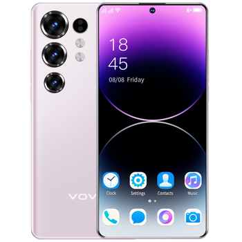Vove s24 ultra dual SIM phone 6.74 screen 12GB+512GB розблокування відбитком пальця рожевий (Подарунок: 1 силіконовий чохол для телефону та 1 захисна плівка для екрану)