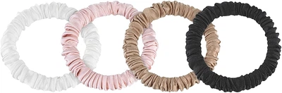 Набір гумок із натурального шовку "Skinny" - MAKEUP Scrunchie Set Black Milk Powder Gold (934920-29584258)