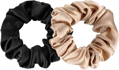 Набор резинок из натурального шелка "Midi" - MAKEUP Scrunchie Set Black Gold (934921-27884021)