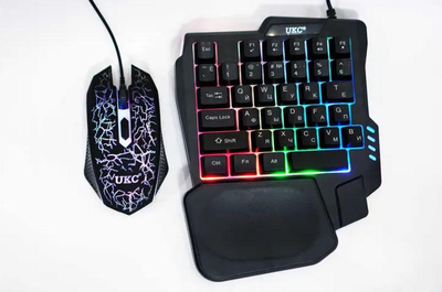 Игровая механическая мини-клавиатура на 35 клавиш с мышкой и RGB подсветкой UKC GAMING 7768 Черная