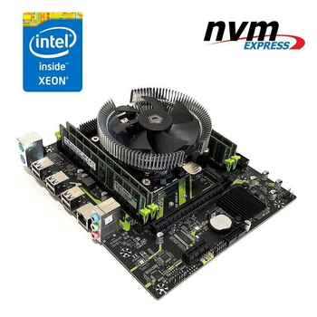 Комплект: Материнская плата Machinist X99 PR9-H (Unlock Turbo Boost) / LGA2011-3 / Intel Xeon E5-2630 v3 (8 (16) ядер по 2.4 - 3.2 GHz) / 32 GB DDR4 / 512 GB SSD M.2 + Кулер ID-Cooling DK-01 б/у