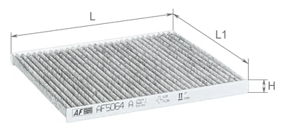 Фильтр салона угольный Alpha Filter Hyundai Solaris 1.4-1.6L 11-, Kia Rio 1.1-1.6L 11-, 97133-4L000 (AF5064A)