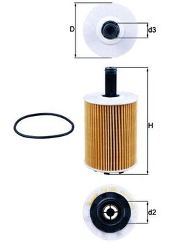 Фільтр масляний 1.9TDI/2.0SDI T5 03-/Caddy/Golf 04-/Passat/Jetta 05- - MAHLE (OX188D)