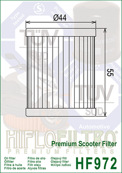 Фильтр масляный Hiflo Filtro HF972 (Suzuki, Yamaha, SYM)