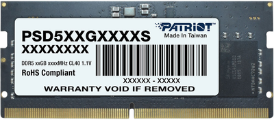 RAM Patriot SO-DIMM DDR5-5600 16384MB PC5-44800 (7D5956CC80K00200PT)