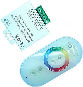 Радіокерований RGB-контролер MW Lighting MW-CTR-RGB-6A-01 12 В/24 В постійного струму 3x6 А сенсорний пульт дистанційного керування (5902135122440)