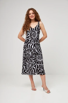 Сукня міді літня на широких бретелях Wear me L Чорний (14_25_359_11043)