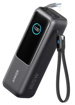 Портативний зарядний пристрій Anker 25000 mAh 165W PD Built-In Double USB-C Cables Black (7133683)