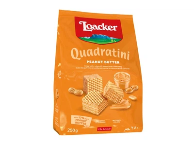 Вафли Loacker Quadratini Peanut Butter 250 г