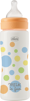 Пляшечка для годування пластикова Chicco Perfect Easy з силіконовою соскою 4+ помаранчева 330 мл (20245.20)