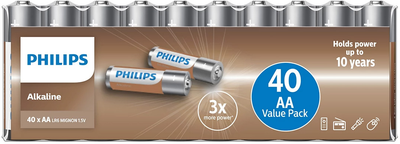Baterie Philips Alkaline AA 1.5V 40 szt. (LR6A40F-10)