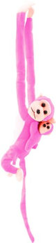Maskotka Lean Toys Małpka z dzieckiem Różowa 90 cm 16836 (5905884451533)