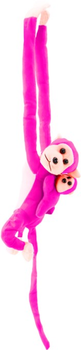 Maskotka Lean Toys Małpka z dzieckiem Ciemnoróżowa 90 cm 16837 (5905884451540)