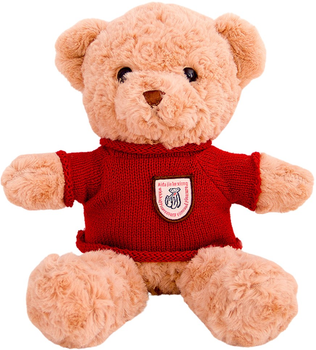 Maskotka-przytulanka Lean Toys Miś w czerwonym sweterku Beżowy 40 cm 22190 (5905991045465)